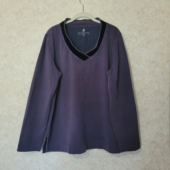 Purple Velvet Collared Shirt Territory Ahead Womens Size XL - Picture 6 of 13